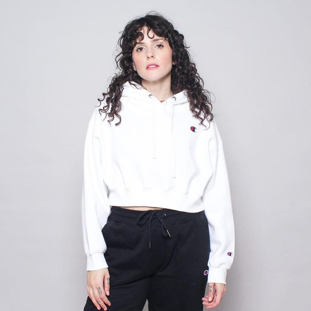 MOLETOM CROPPED CHAMPION FEMININO LOGO C EMB