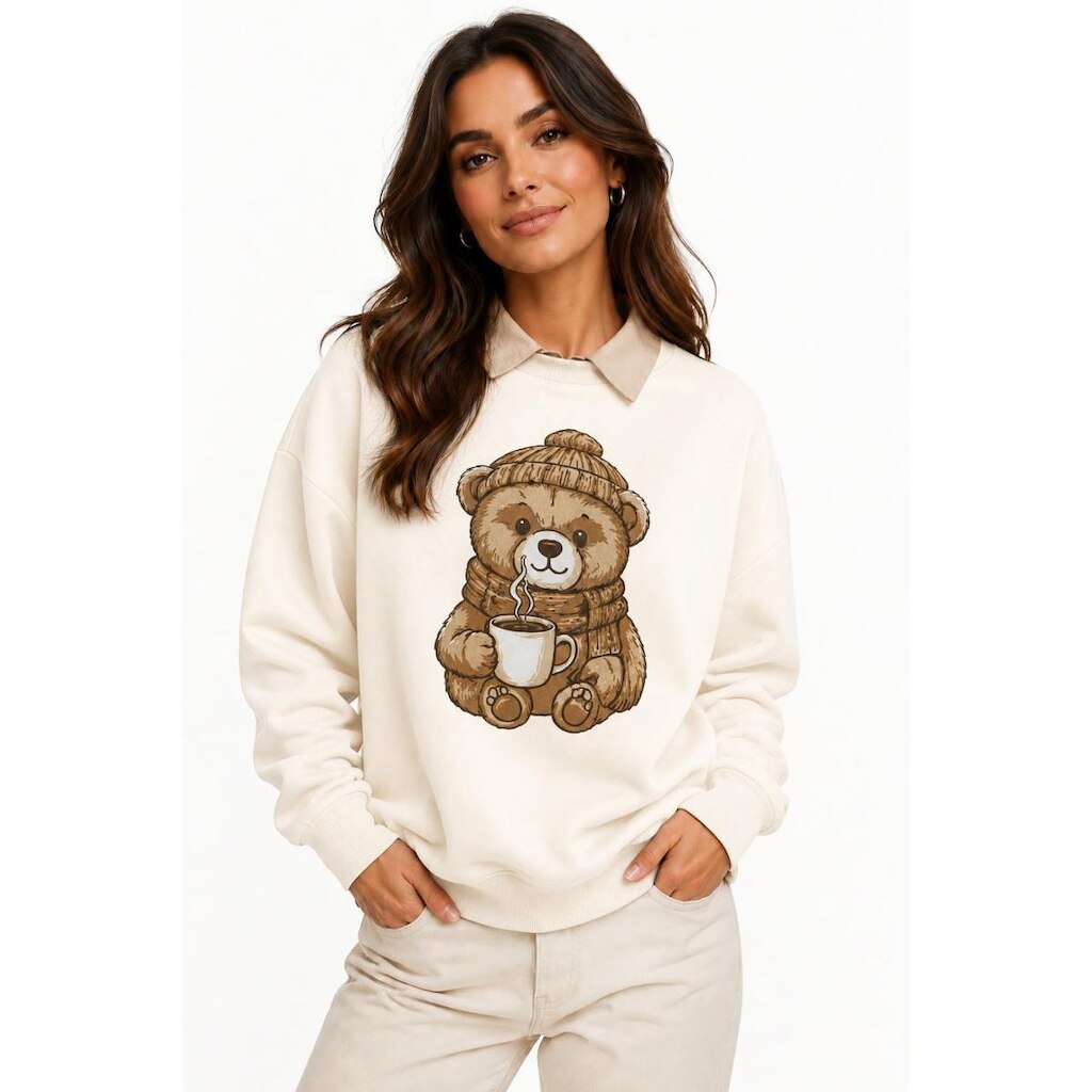 Moletom D Bell Outlet Fashion Urso Off White