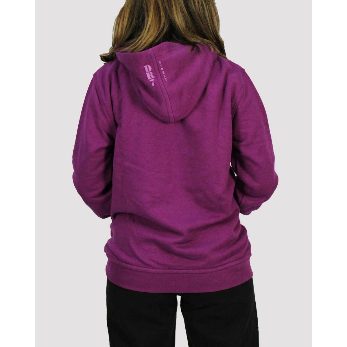 Moletom DR7 Street Feminino Canguru Logo Stamped Roxo Zattini