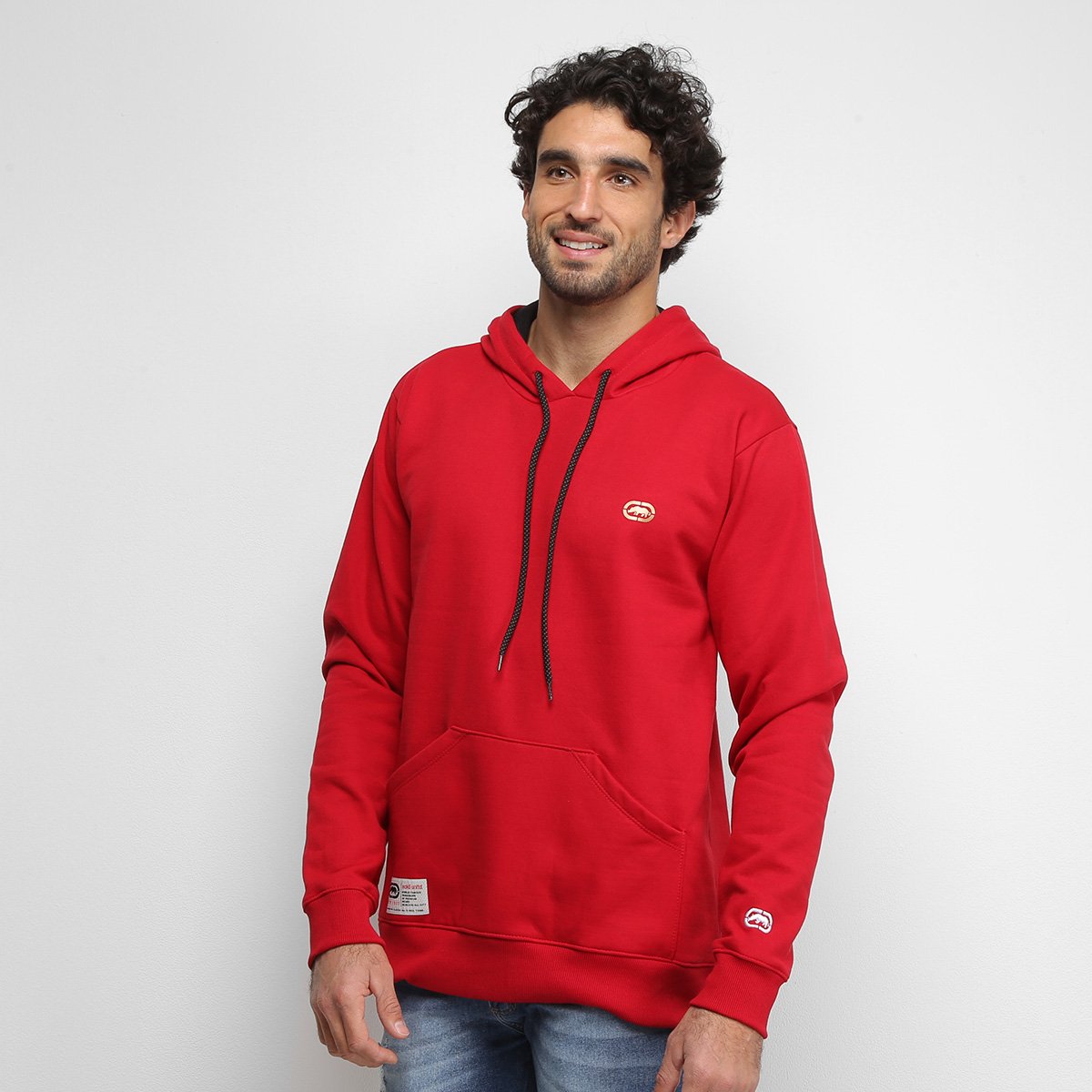 basic red moletom com capuz