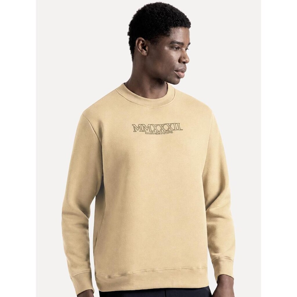 Moletom Ellus Masculino Crewneck Fleece New Future Cáqui
