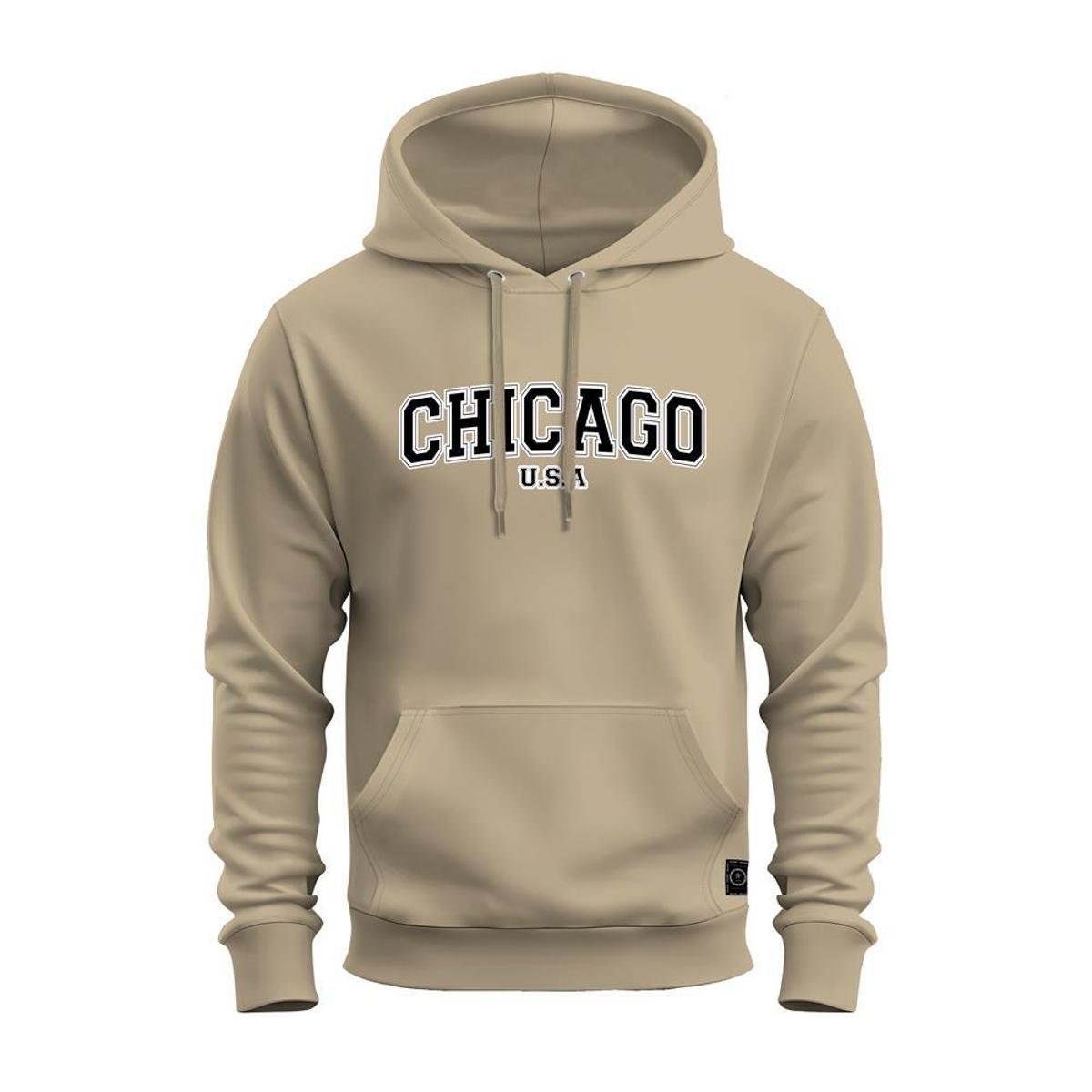 Moletom Estampado Premium Canguru Flanelado Com Capuz Chicago USA Menor preço em Moletom Estampado Premium Canguru Flanelado Com Capuz Chicago USA