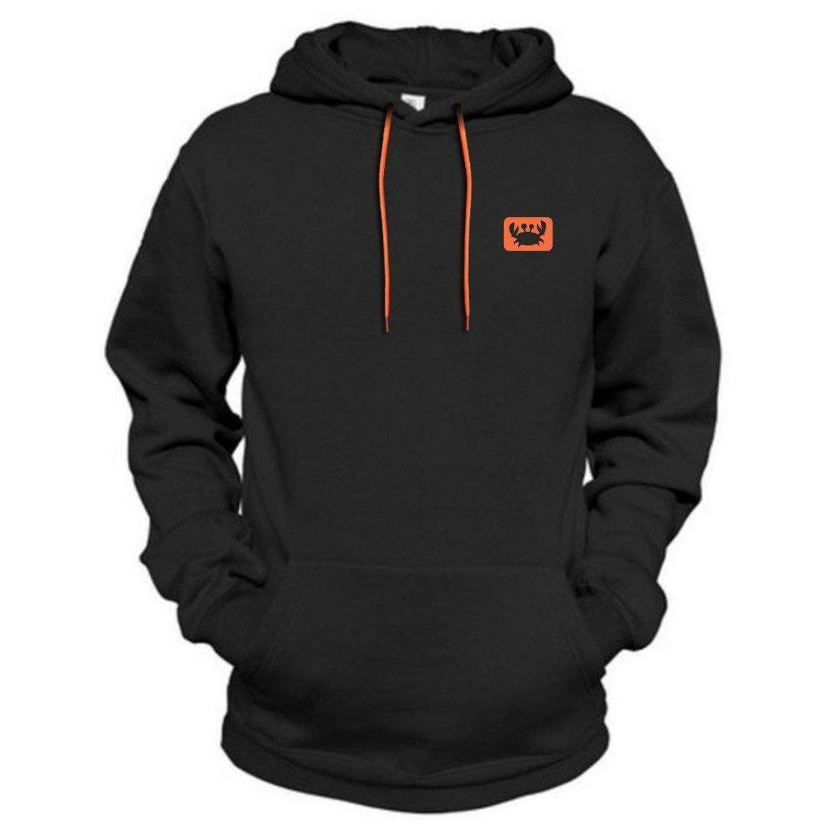 Moletom Estampado Siri Neon Relaxado Com Capuz Bolso Canguru - Preto+Laranja Menor preço em Moletom Estampado Siri Neon Relaxado Com Capuz Bolso Canguru - Preto+Laranja