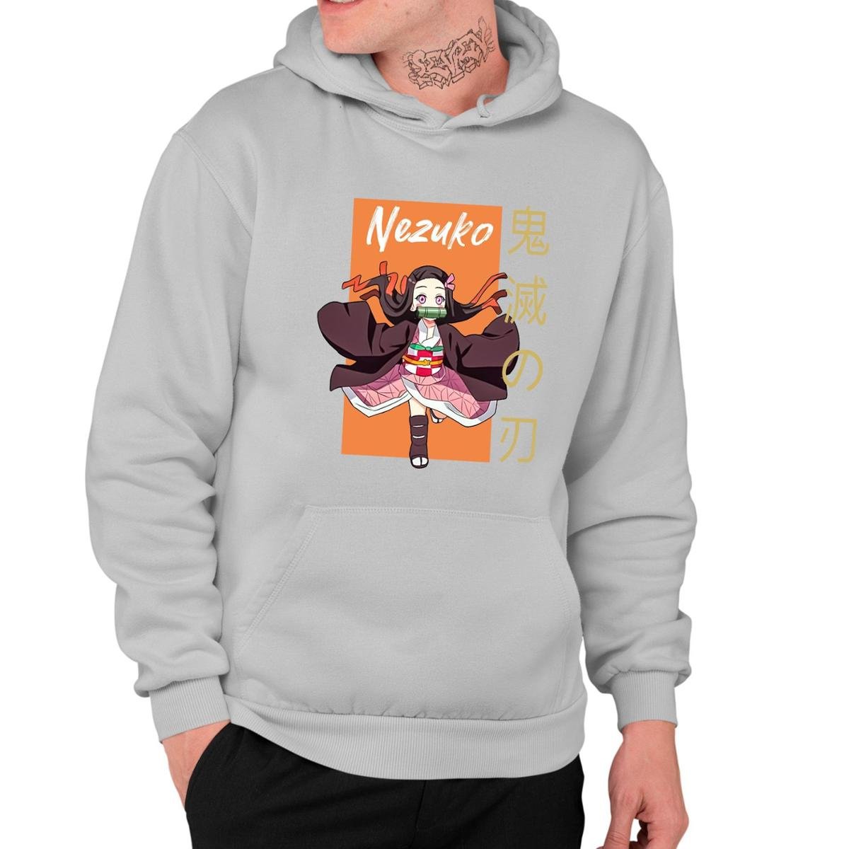 Moletom Estampado Unissex Demon Slayer Nezuko Personagem - Cinza Menor preço em Moletom Estampado Unissex Demon Slayer Nezuko Personagem - Cinza