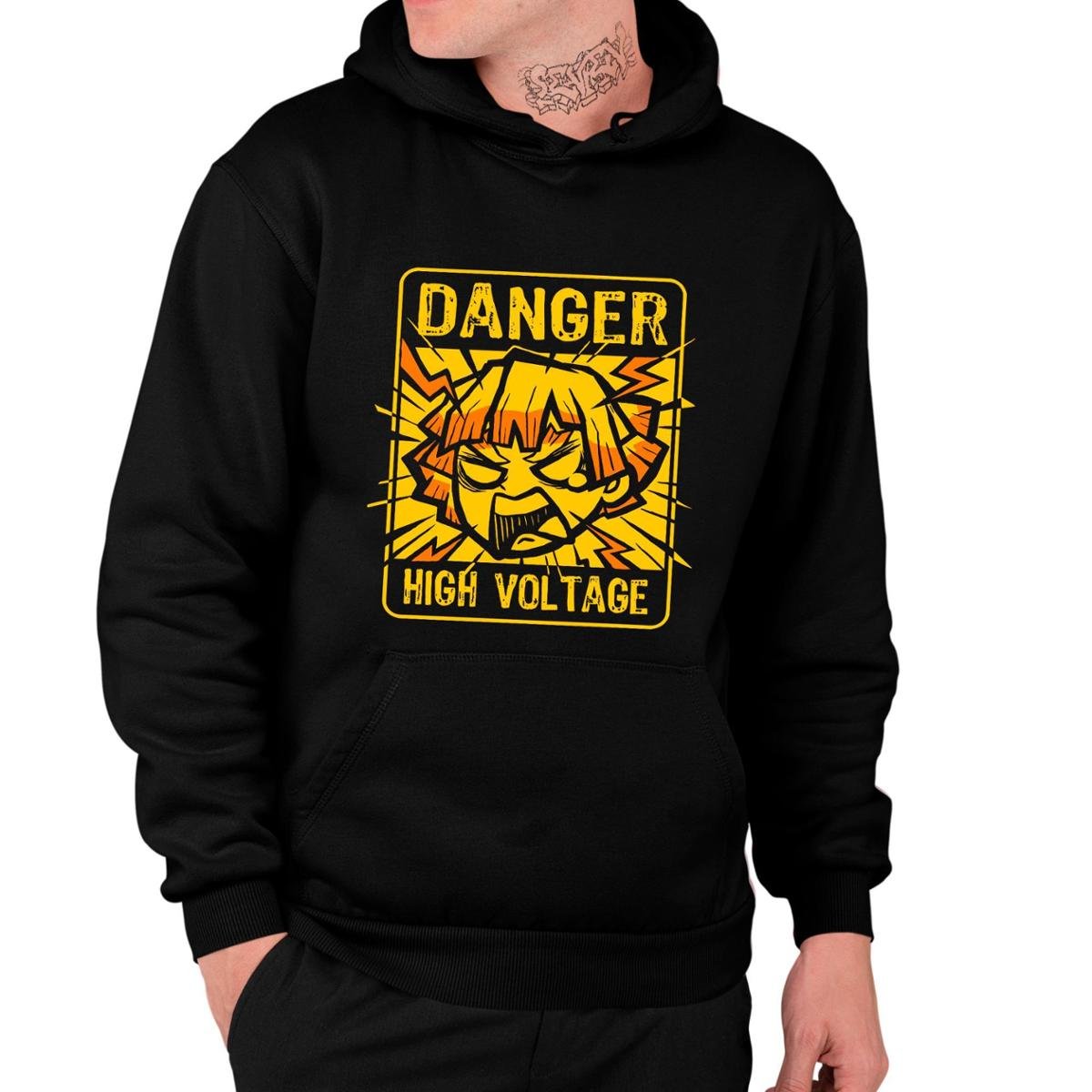 Moletom Estampado Unissex Demon Slayer Zenitsu Agatsuma - Preto Menor preço em Moletom Estampado Unissex Demon Slayer Zenitsu Agatsuma - Preto