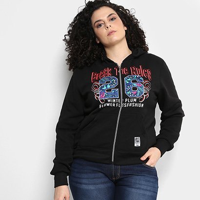 longline zip moletom com capuz plus size