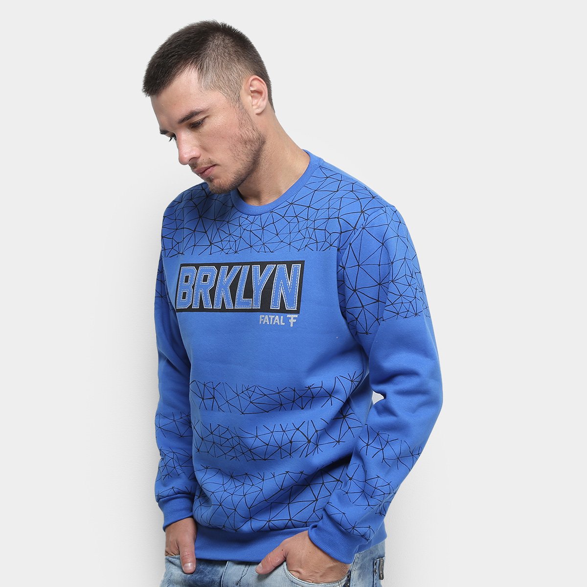 Menor preço em Moletom Fatal Brklyn Masculino - Azul Royal