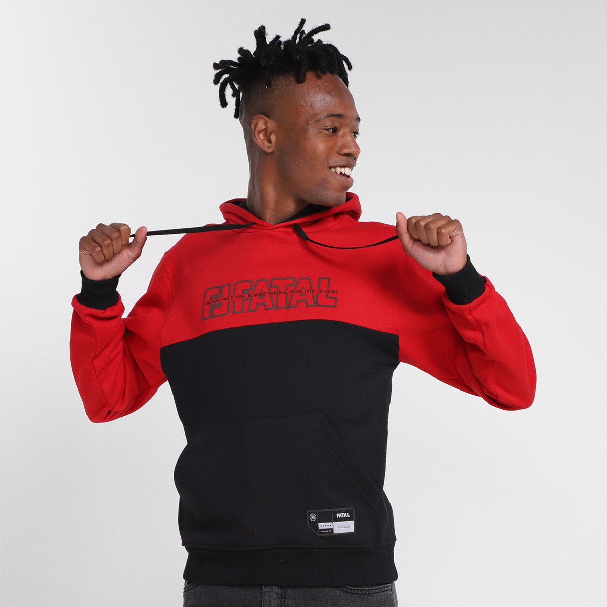 Moletom Fatal Canguru Masculino - Vermelho Menor preço em Moletom Fatal Canguru Masculino - Vermelho