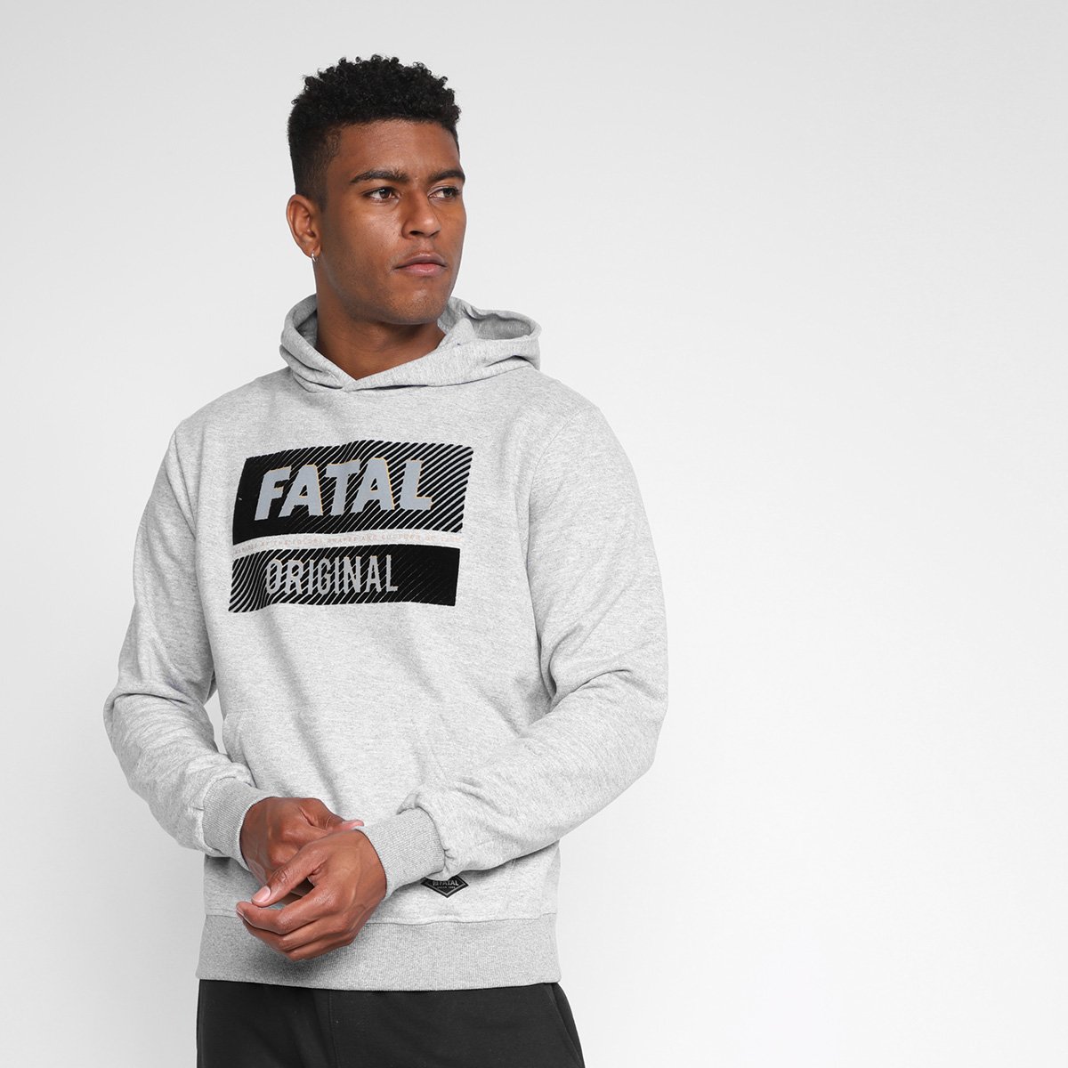 Moletom Fatal Surf Canguru Masculino - Mescla Menor preço em Moletom Fatal Surf Canguru Masculino - Mescla