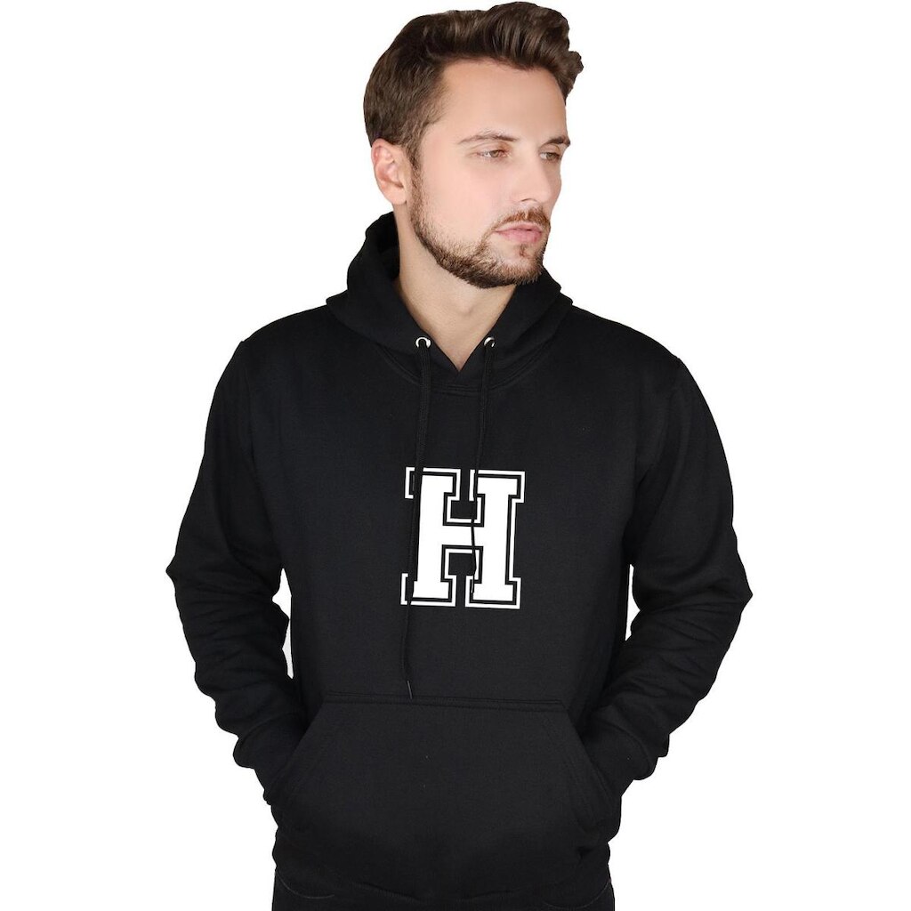 MOLETOM FECHADO SUFFIX CANGURU COM BOLSO E CAPUZ LETRA H