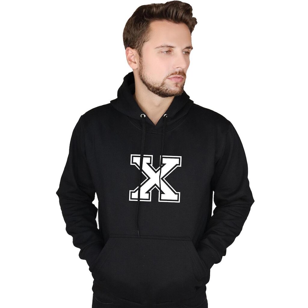 MOLETOM FECHADO SUFFIX CANGURU COM BOLSO E CAPUZ LETRA X