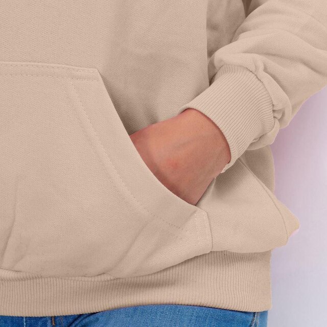 Moletom Feminino Algodão Inverno Bolso Canguru Flanelado