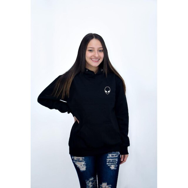 Moletom Feminino Blusa De Frio Canguru Et Tumblr Alien Top