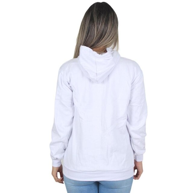Moletom Feminino Blusa Moderna Casual Com Bolso Canguru