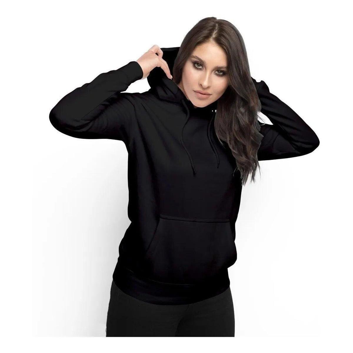 Moletom Feminino Liso Abrigo Inverno Blusa Casaco com Capuz - Preto é ruim? Moletom Feminino Liso Abrigo Inverno Blusa Casaco com Capuz - Preto é boa?