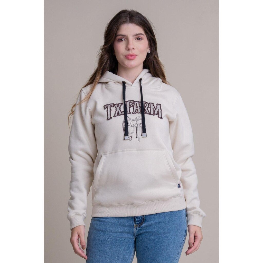 MOLETOM FEMININO TEXAS FARM - ALLIANCE - MTF035 - OFF WHITE
