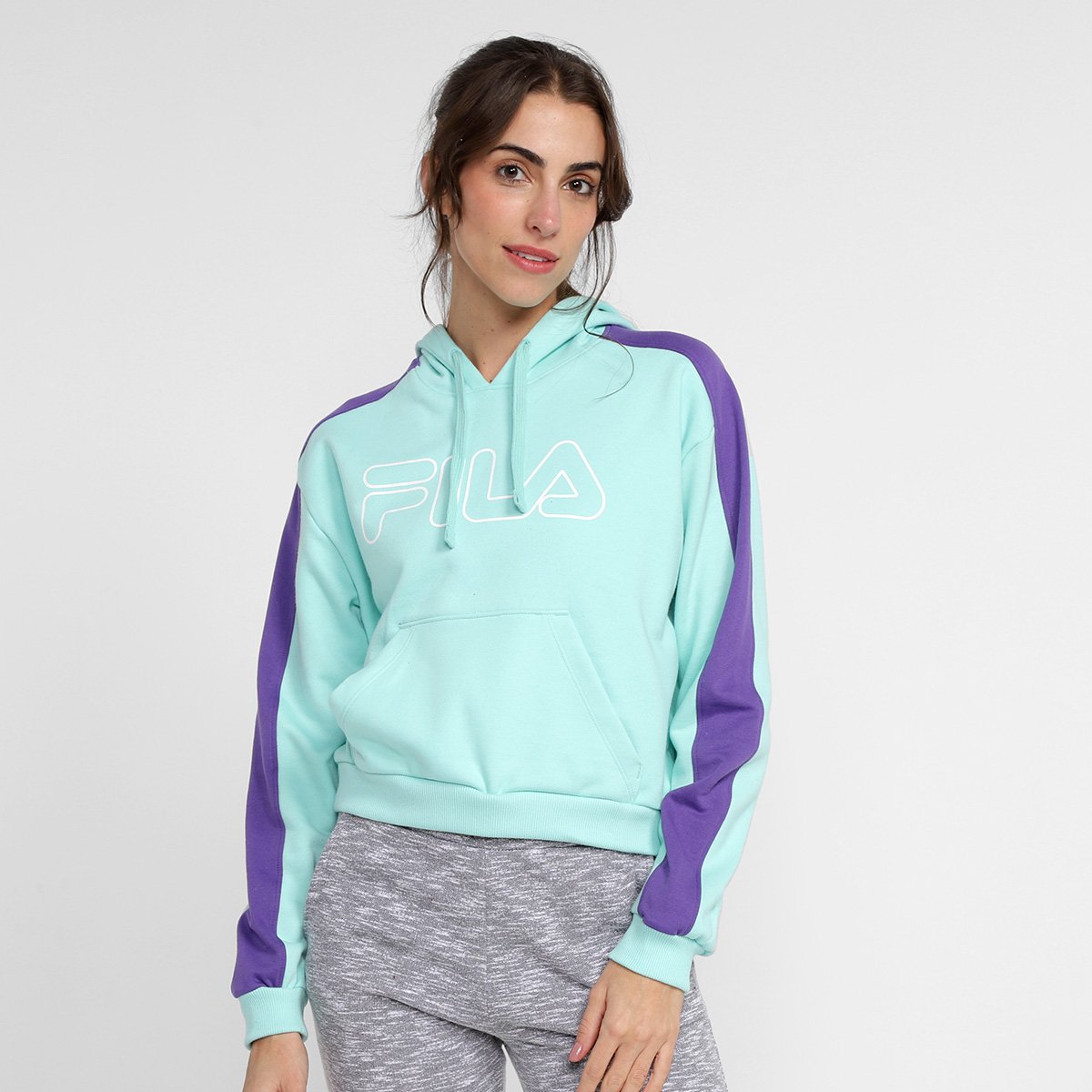 Moletom Fila Basic Colors Capuz Feminino Menor preço em Moletom Fila Basic Colors Capuz Feminino