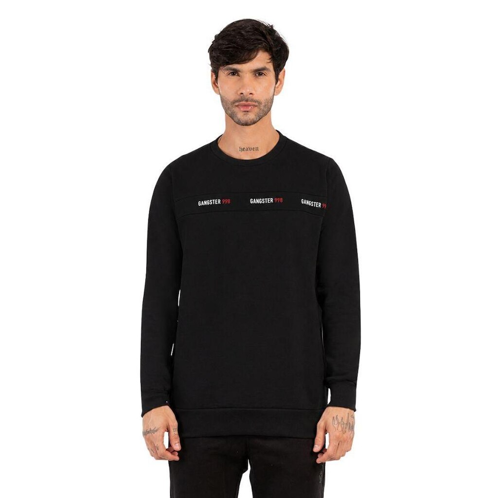 Moletom Gangster Masculino Careca Preto Estampado Inverno