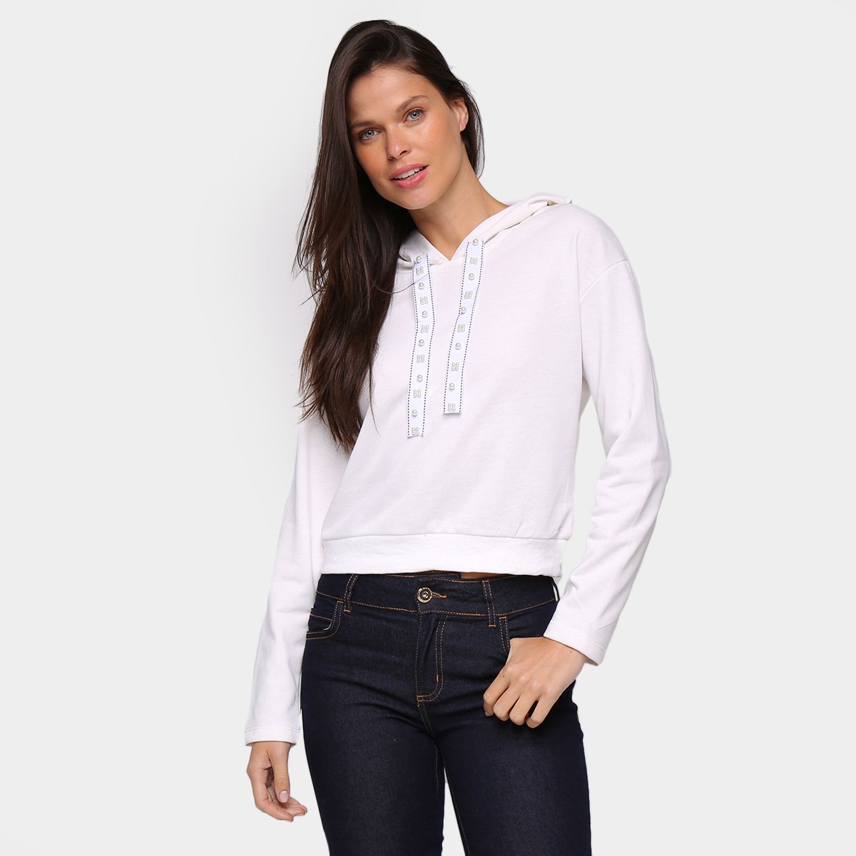 white thermal moletom com capuz