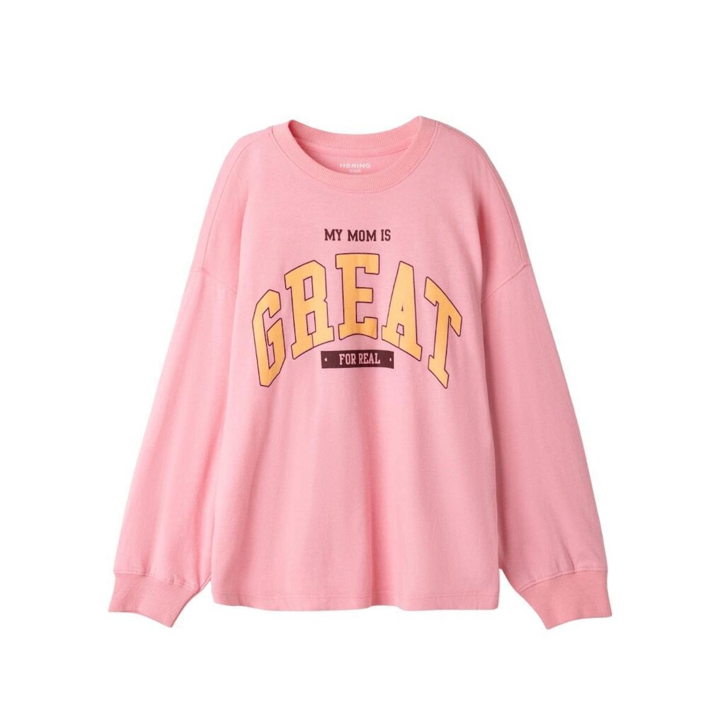 Moletom Hering Infantil Oversized Manga Longa Estampada Rosa