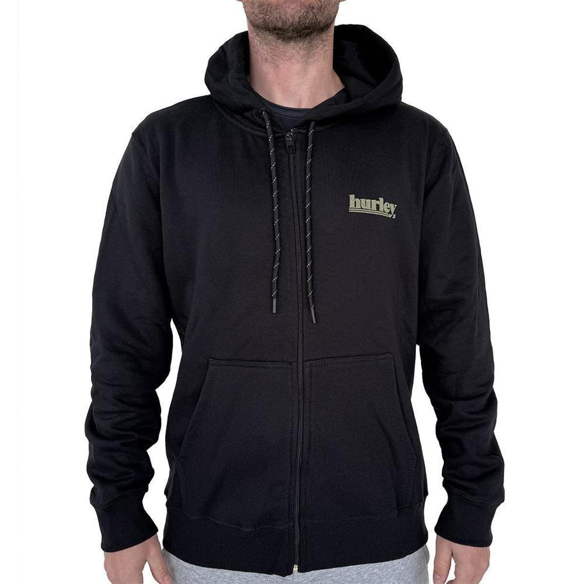 Blusa Moletom Masculino Moletom Aberto Hurley Casaco Moletom