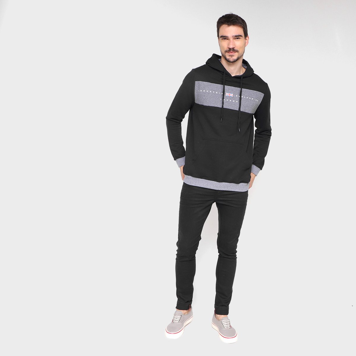 pre london grey moletom com capuz