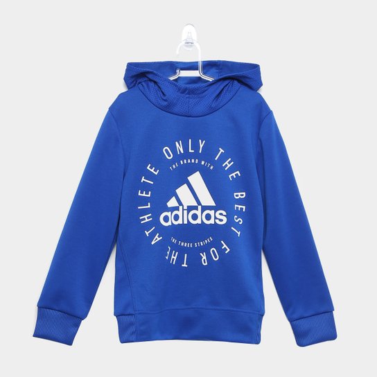 Moletom Infantil Adidas Sid Brandes PO - Azul Royal+Branco