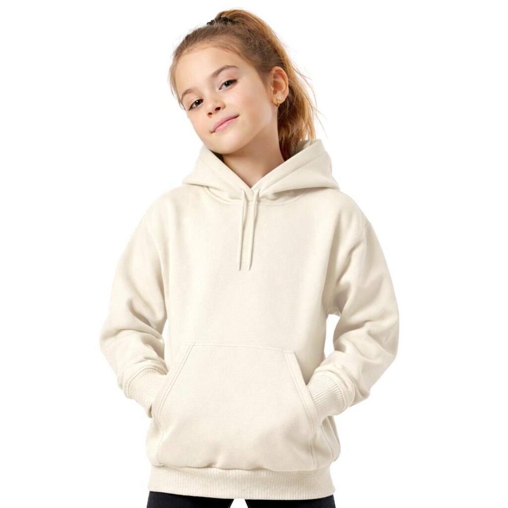 Moletom Infantil Feminino Flanelado com Capuz Blusa de Frio Menina Inverno Casual