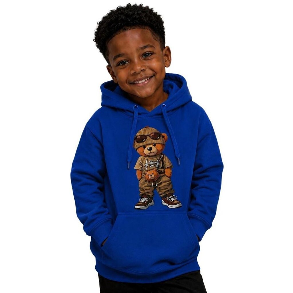 Moletom Infantil Ursinho Menino Canguru Flanelado Algodão