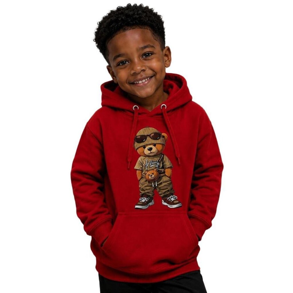 Moletom Infantil Ursinho Menino Canguru Flanelado Algodão
