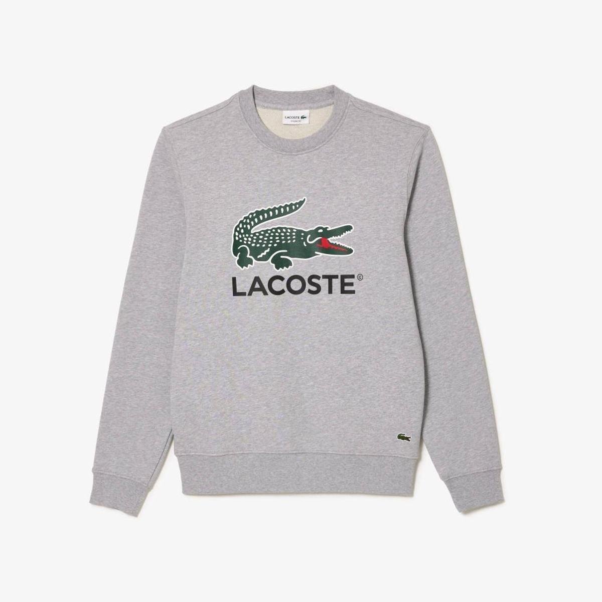 Moletom Lacoste Classic Fit em fleece de algodão Masculino - Cinza Menor preço em Moletom Lacoste Classic Fit em fleece de algodão Masculino - Cinza