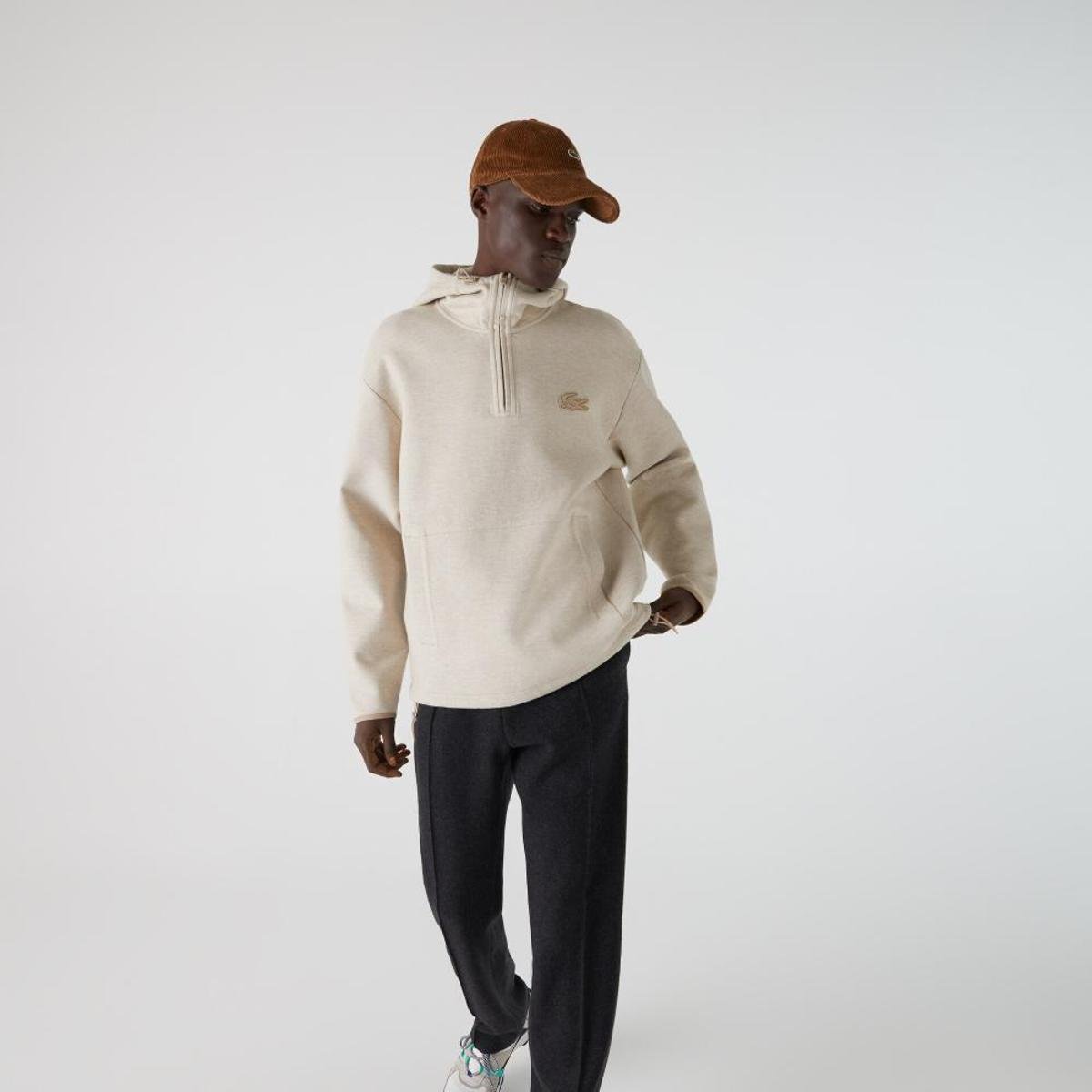 lacoste cream moletom com capuz