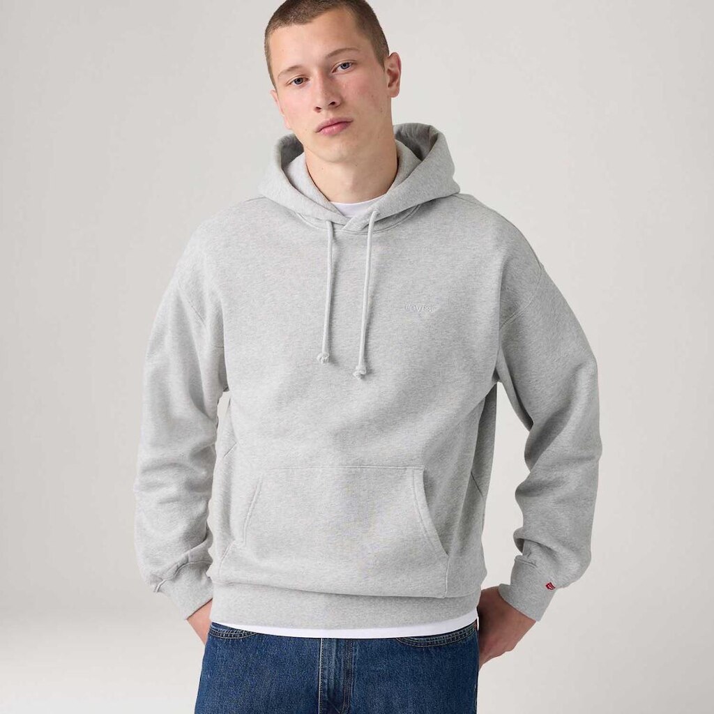 Moletom Levi's Authenic Hoodie com Capuz Cinza Claro Masculino