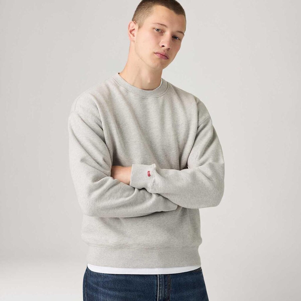 Moletom Levi's Authentic Crew-Neck Cinza Claro Masculino