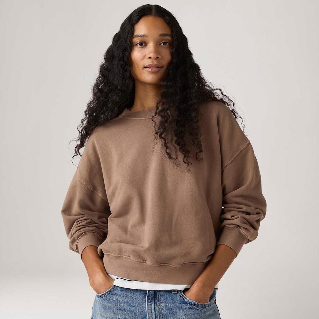 Moletom Levi's Boxy Crewneck French Marrom Feminino