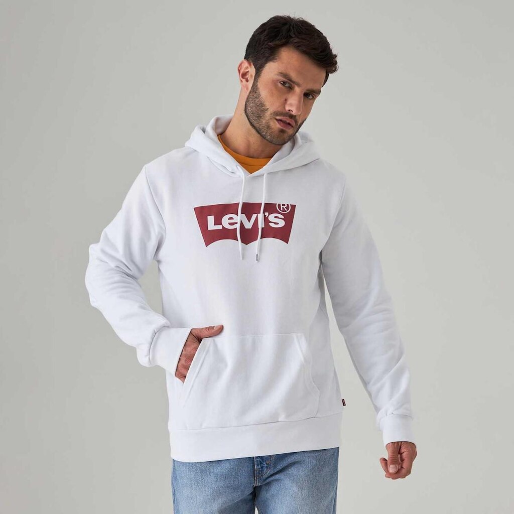 Moletom Levi's com Capuz Graphic PO Hoodie T3 Branco Masculino