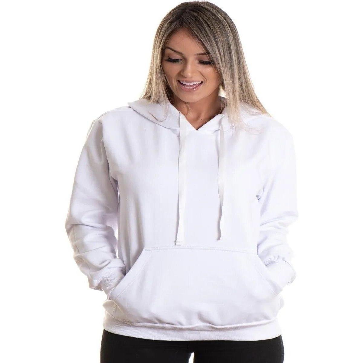 Moletom Liso Blusa De Frio Com Capuz Feminino Em Algodão - Branco é ruim? Moletom Liso Blusa De Frio Com Capuz Feminino Em Algodão - Branco é boa?