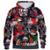 Moletom Masculino Blusa Capuz Bolso Flanelado Estampado - Preto+Vermelho