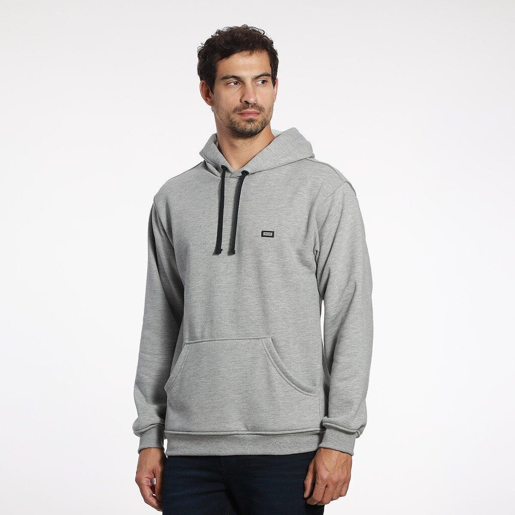 Moletom Masculino Canguru Bolso Capuz VLCS Cinza