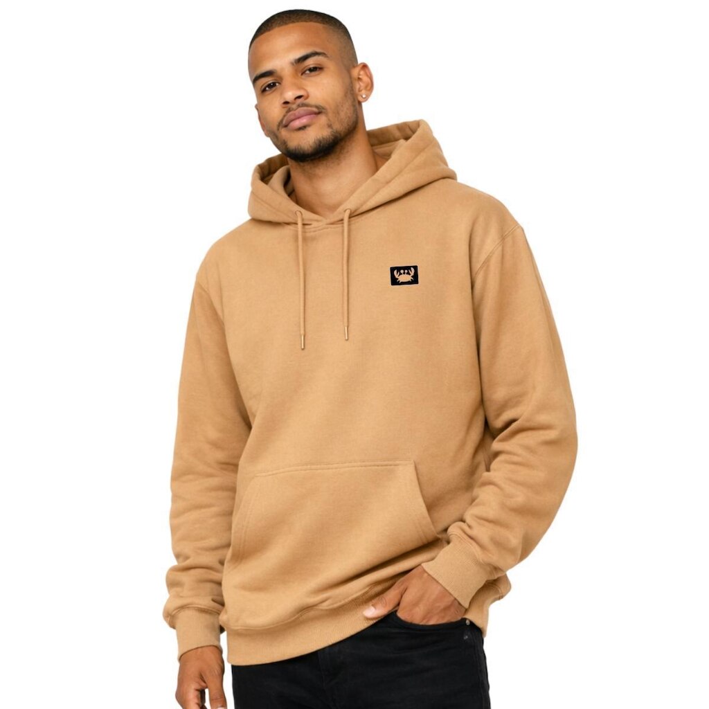 Moletom Masculino Canguru com Capuz Flanelado Estampado Relaxado Casual Inverno Confortável