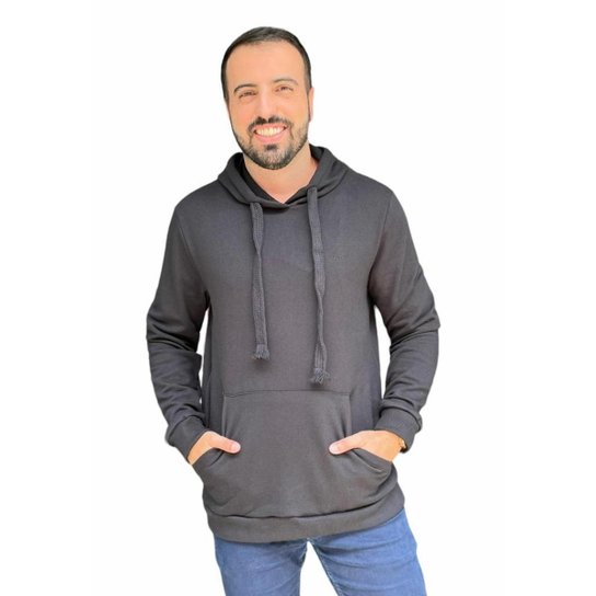 Moletom Masculino Com Capuz Colcci Preto G Preto Zattini