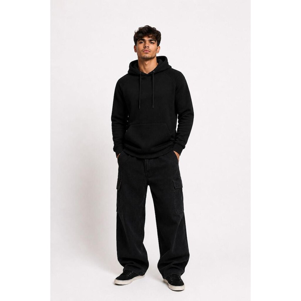 Moletom Masculino D Bell Outlet Fashion Fechado com Bolso Preto