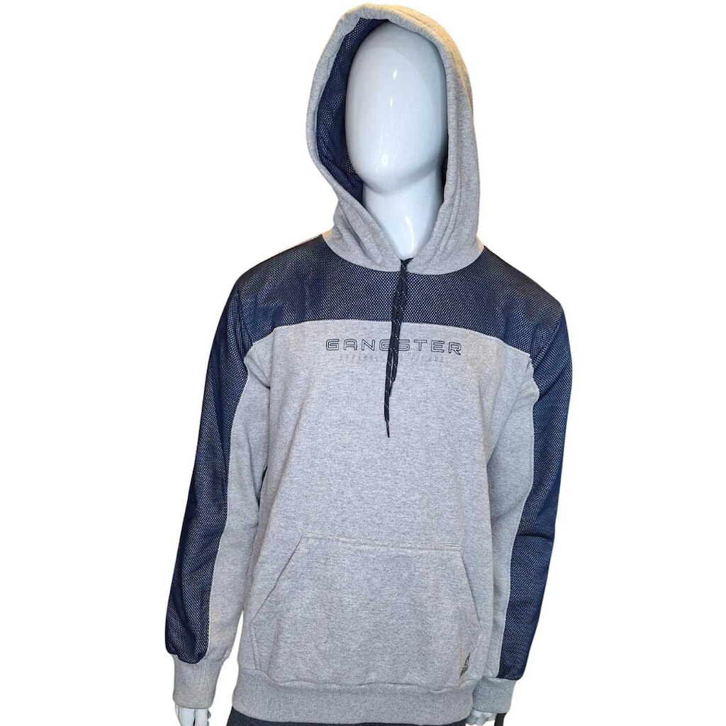 Moletom Masculino da Gangster  cinza com azul