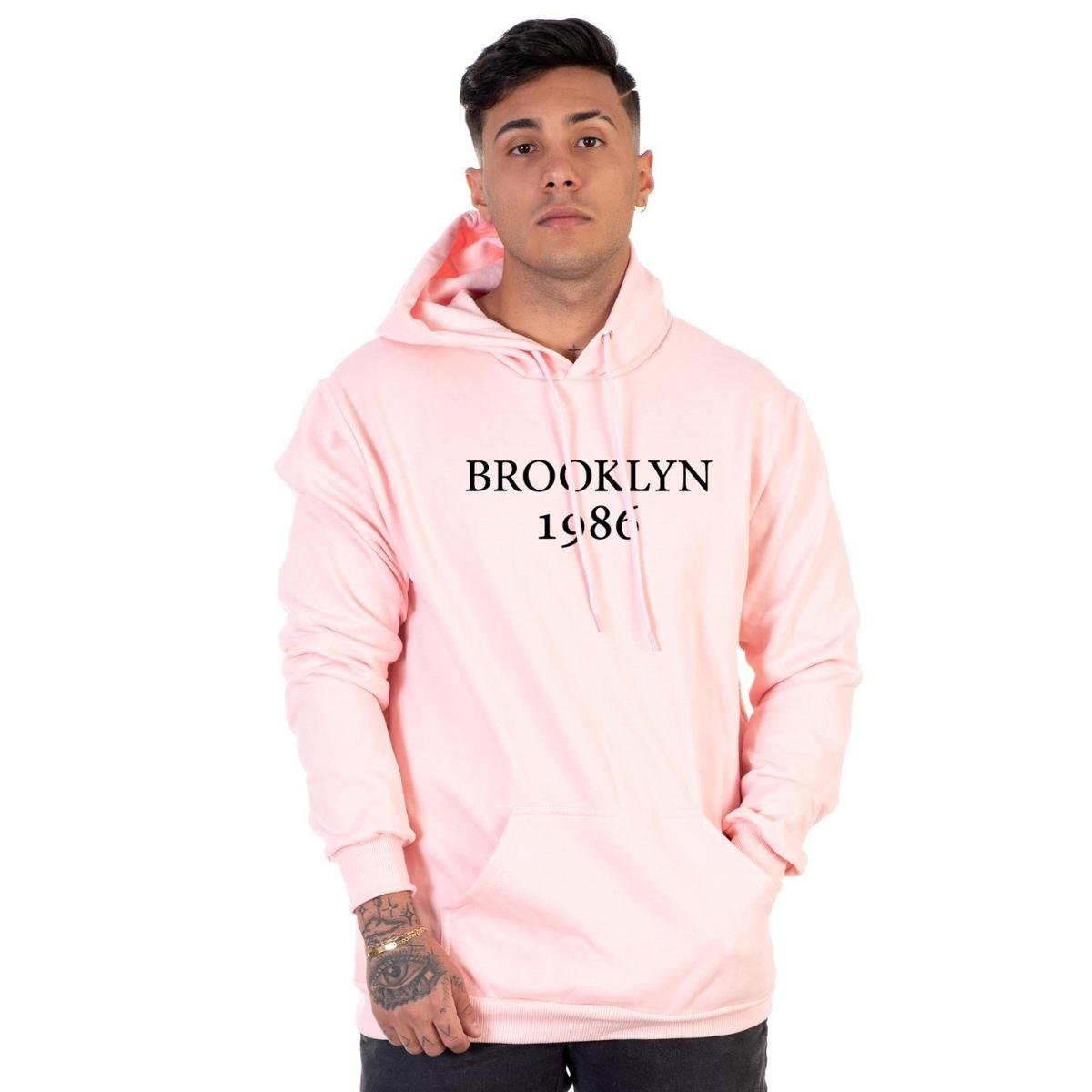 Moletom Masculino Flanelado Agasalho Brooklyn Blusa de Frio Canguru - Rosa Menor preço em Moletom Masculino Flanelado Agasalho Brooklyn Blusa de Frio Canguru - Rosa