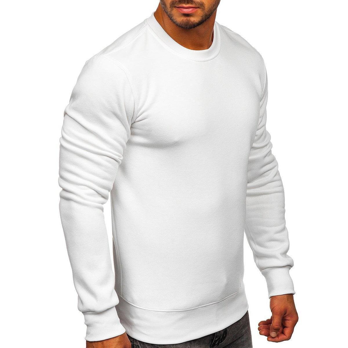 Moletom Masculino Gola Careca Sem Capuz Liso Guido Clothes - Branco Menor preço em Moletom Masculino Gola Careca Sem Capuz Liso Guido Clothes - Branco
