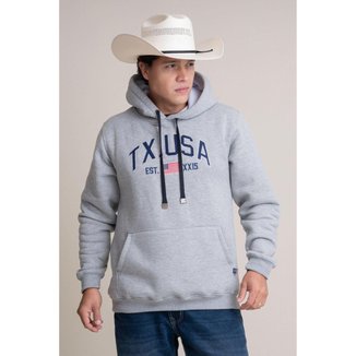 MOLETOM MASCULINO TEXAS FARM - MT118 - CINZA MESCLA CLARO