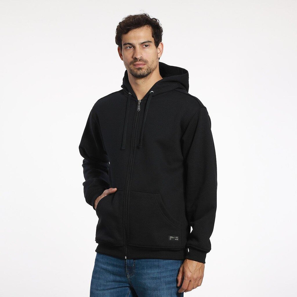 Moletom Masculino Zíper e Bolso Frontal VLCS Preto