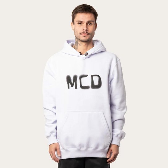 Moletom MCD Canguru Fechado Fade Branco