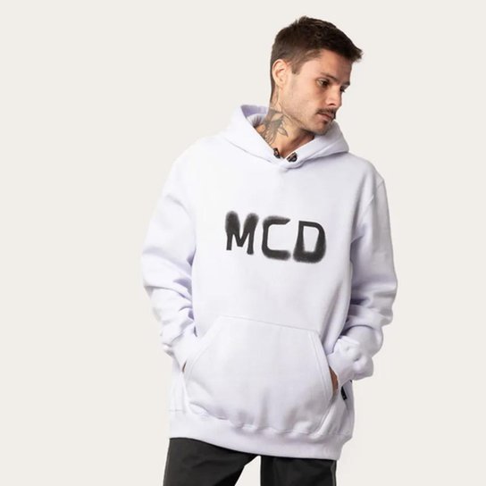 Moletom MCD Canguru Fechado Fade Branco