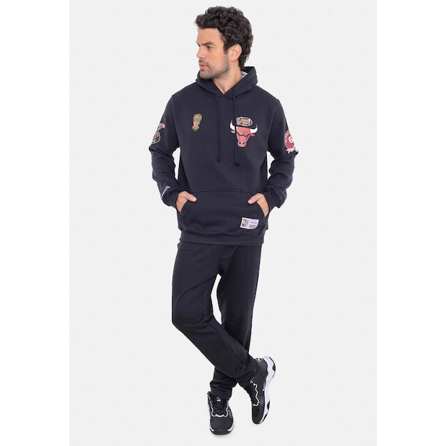 Moletom Mitchell & Ness Canguru Fechado City Patches Masculino